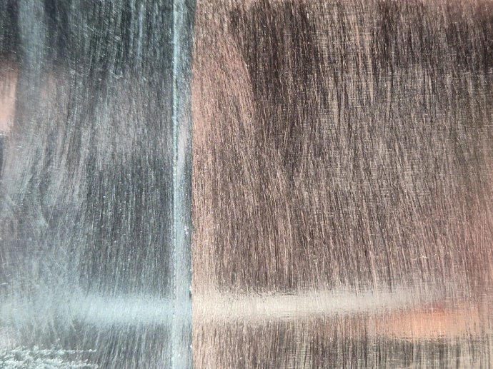 Koper gelast op RVS plaat met naadloze overgang